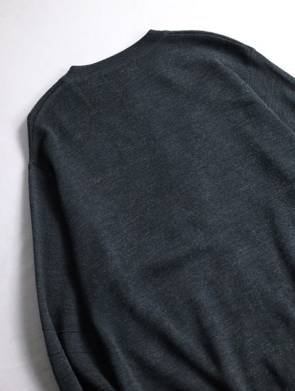 no-collar double zip knit darkgray