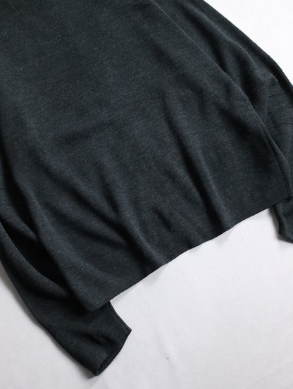 no-collar double zip knit darkgray