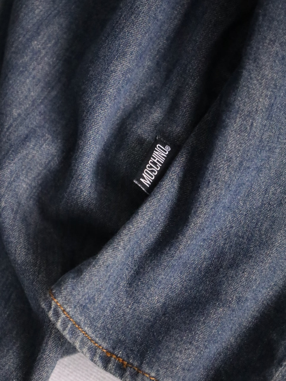 MOSCHINO fringe denim shirt lightblue