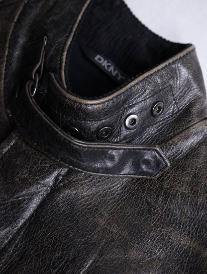 DKNY leather jacket black