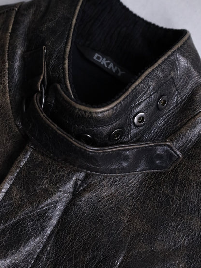 DKNY leather jacket black