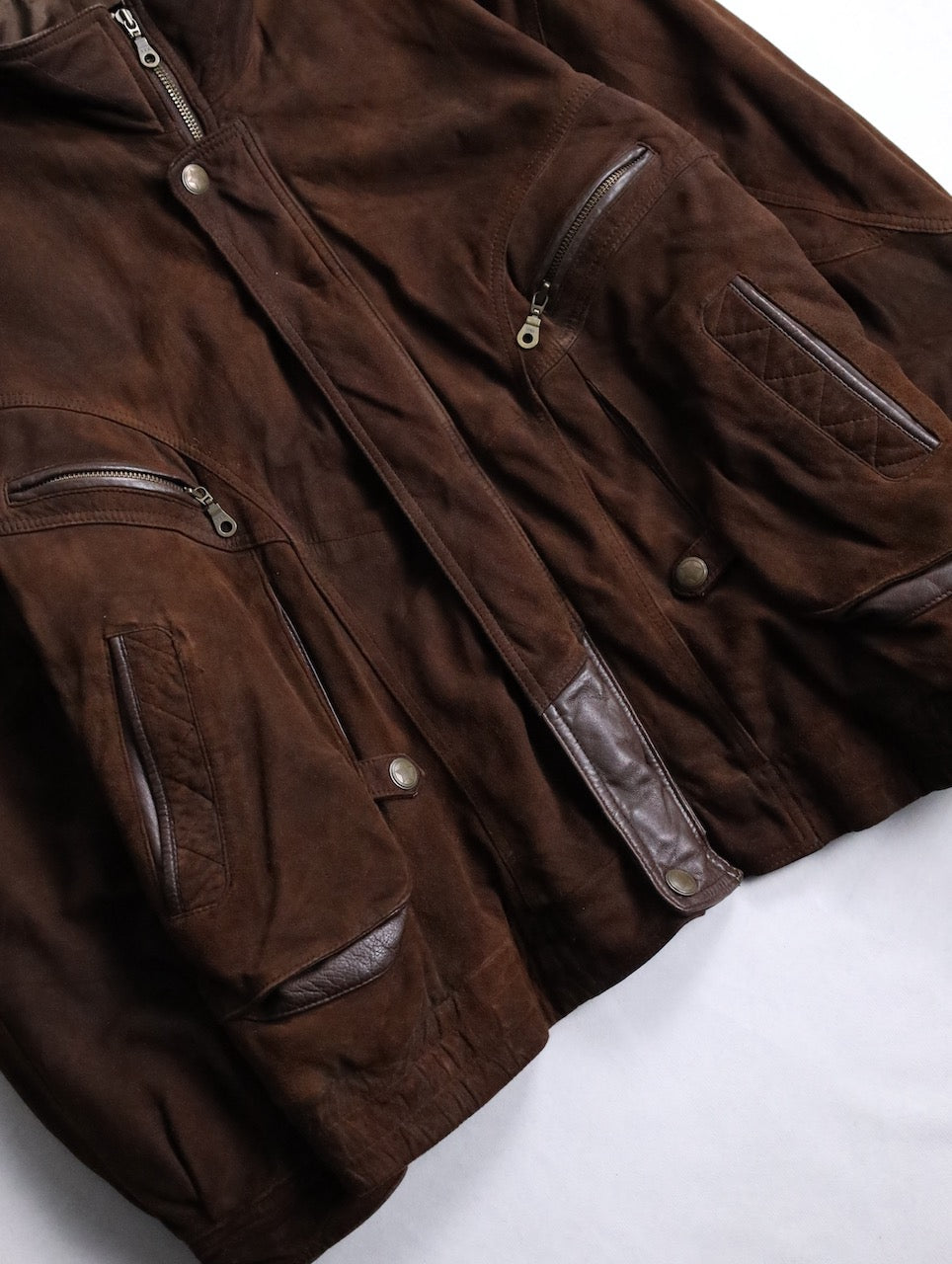 leather dokking suede jacket brown