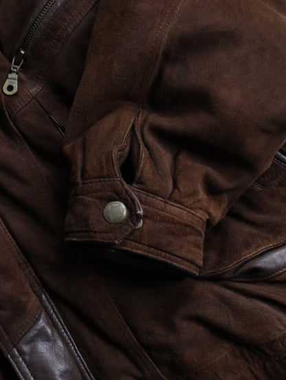 leather dokking suede jacket brown