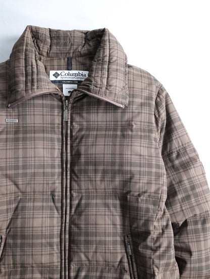 Columbia check down jacket brown