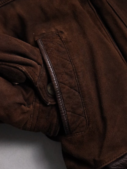 leather dokking suede jacket brown