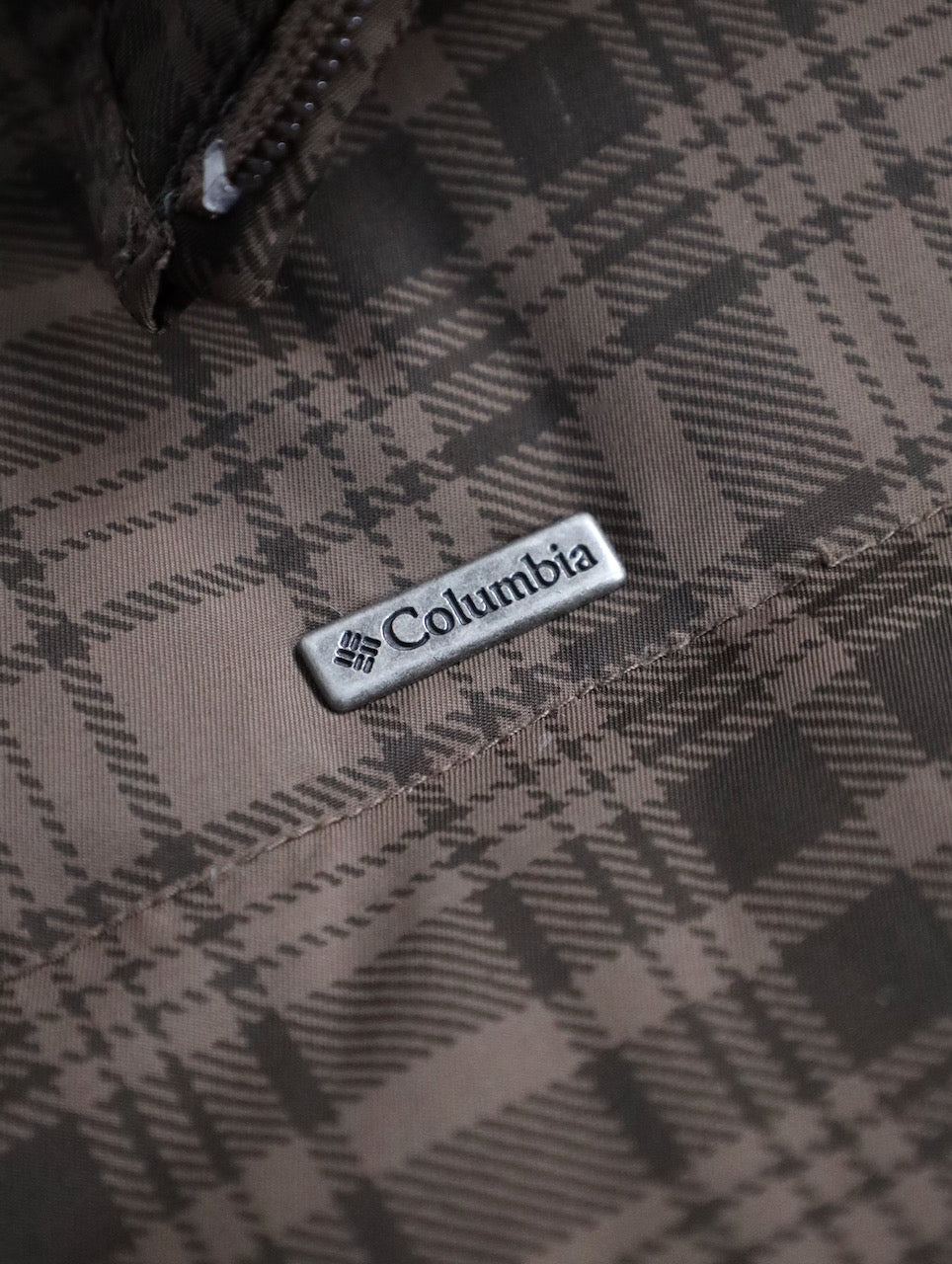 Columbia check down jacket brown