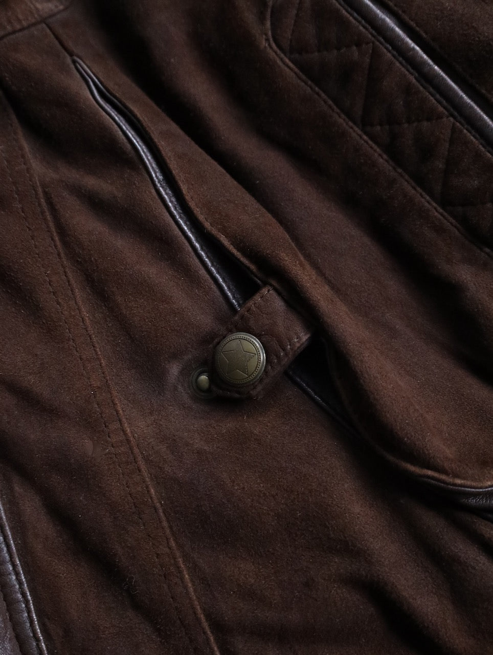 leather dokking suede jacket brown