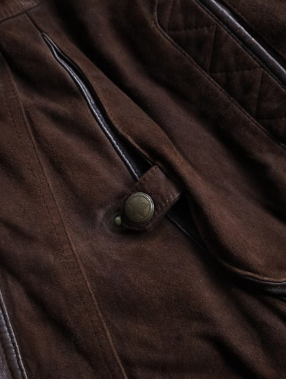 leather dokking suede jacket brown