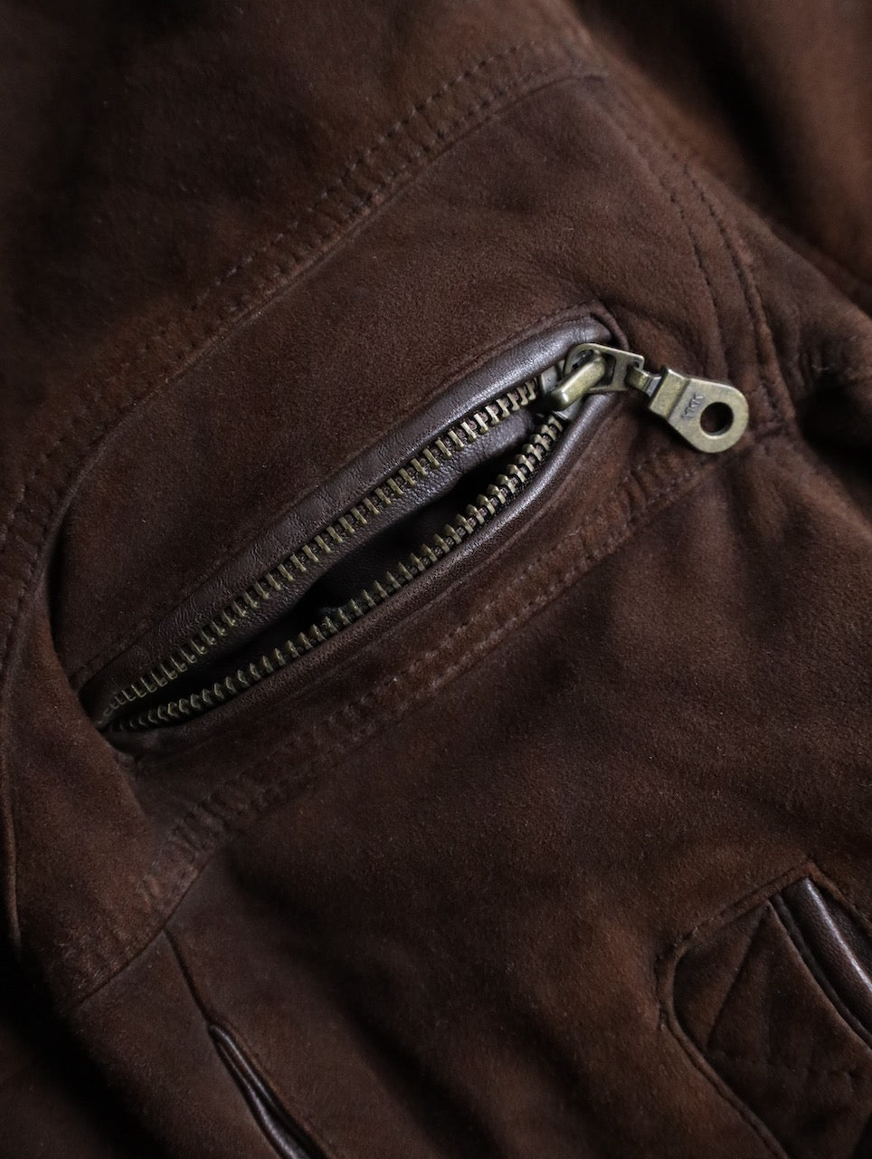 leather dokking suede jacket brown