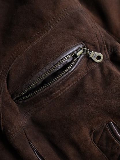 leather dokking suede jacket brown
