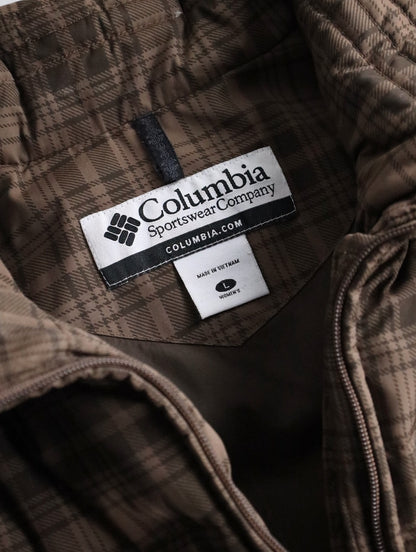 Columbia check down jacket brown