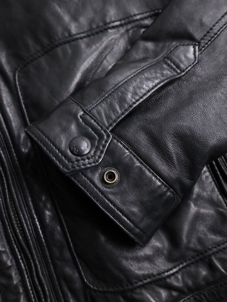 standneck lamb leather jacket black
