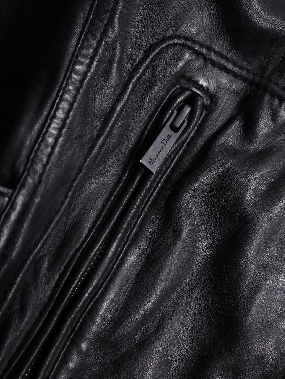 standneck lamb leather jacket black