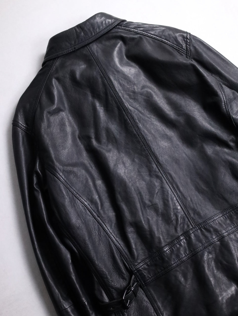 standneck lamb leather jacket black