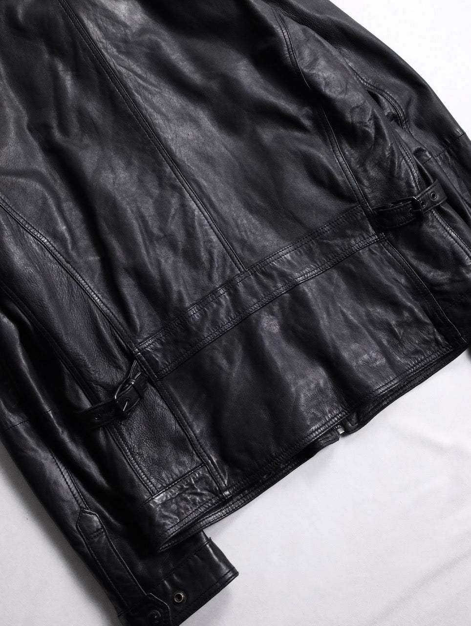 standneck lamb leather jacket black