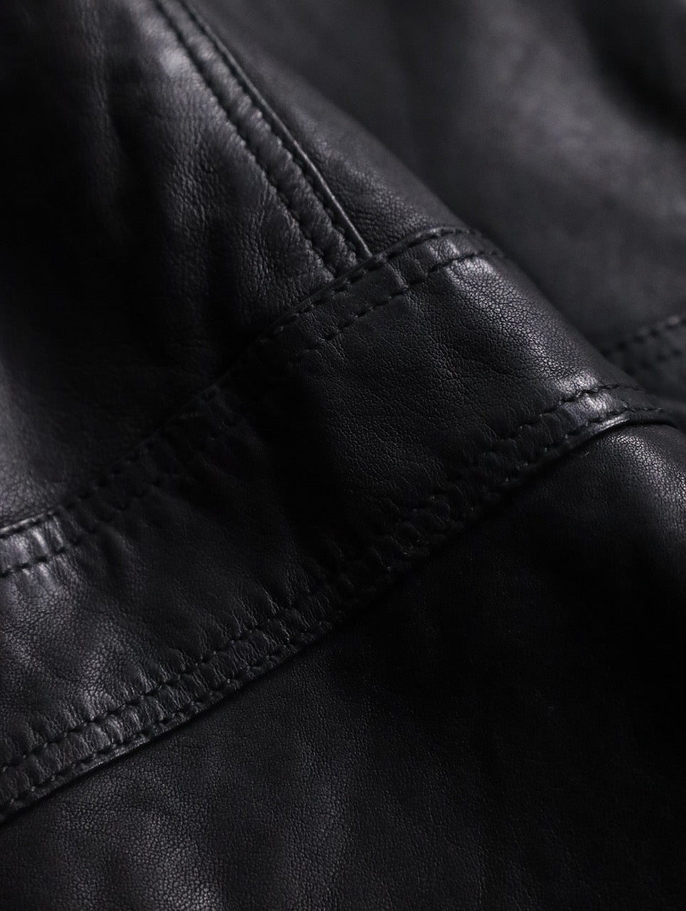 standneck lamb leather jacket black
