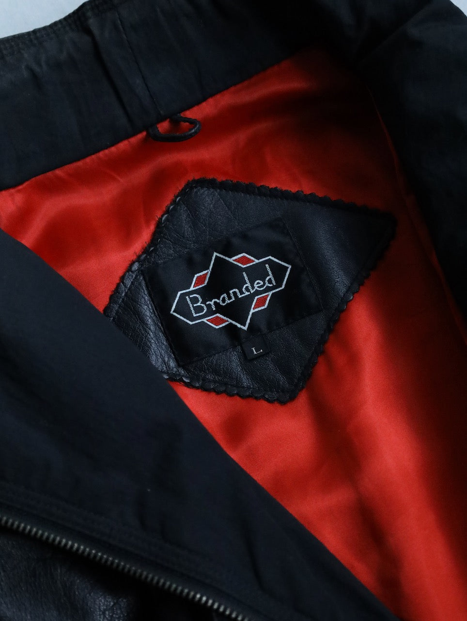 nylon swiching leather blouson black