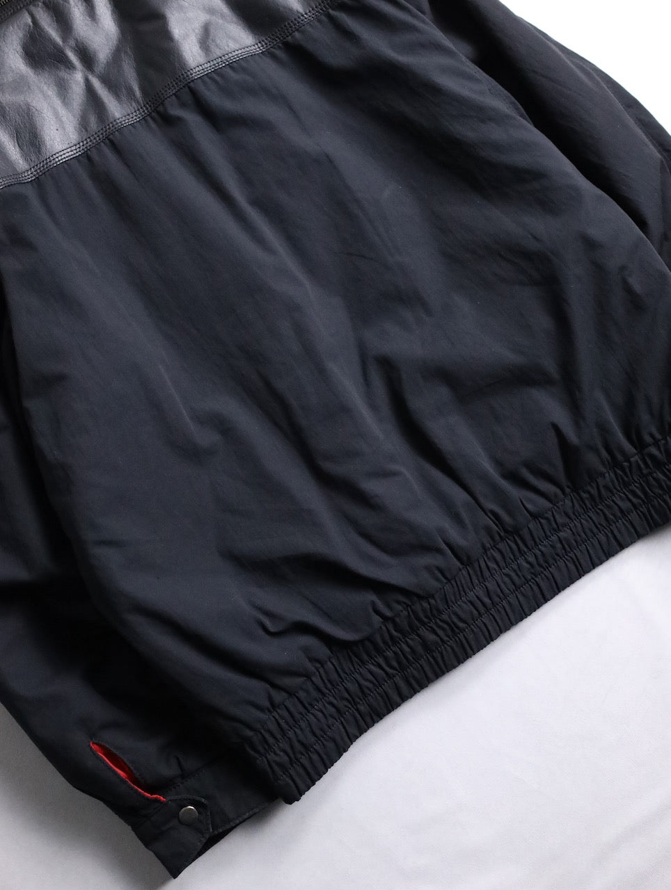 nylon swiching leather blouson black