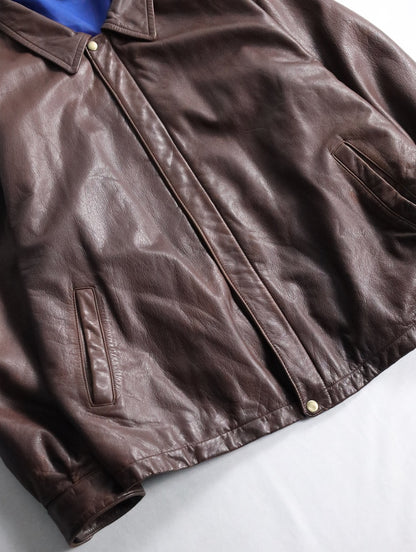 color leather jacket brown