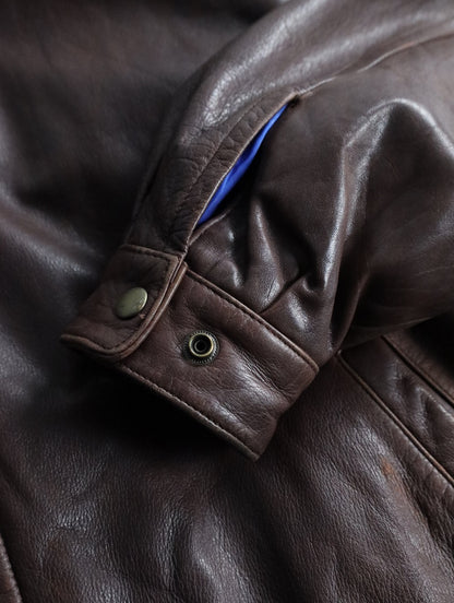 color leather jacket brown
