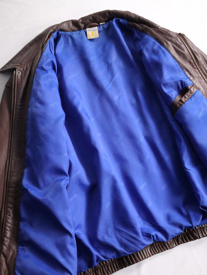 color leather jacket brown