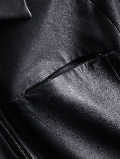 WILSONS LEATHER sheep leather jacket black