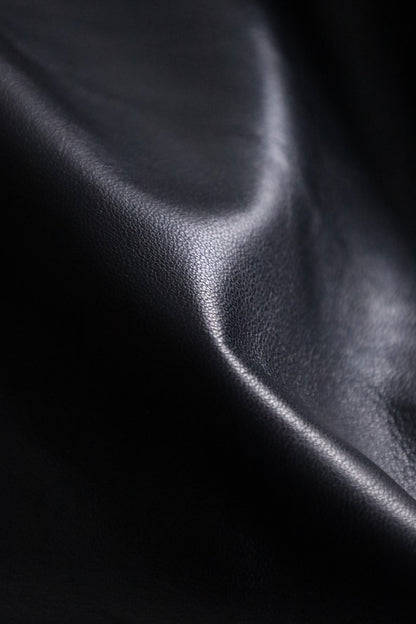 straight leather pants black