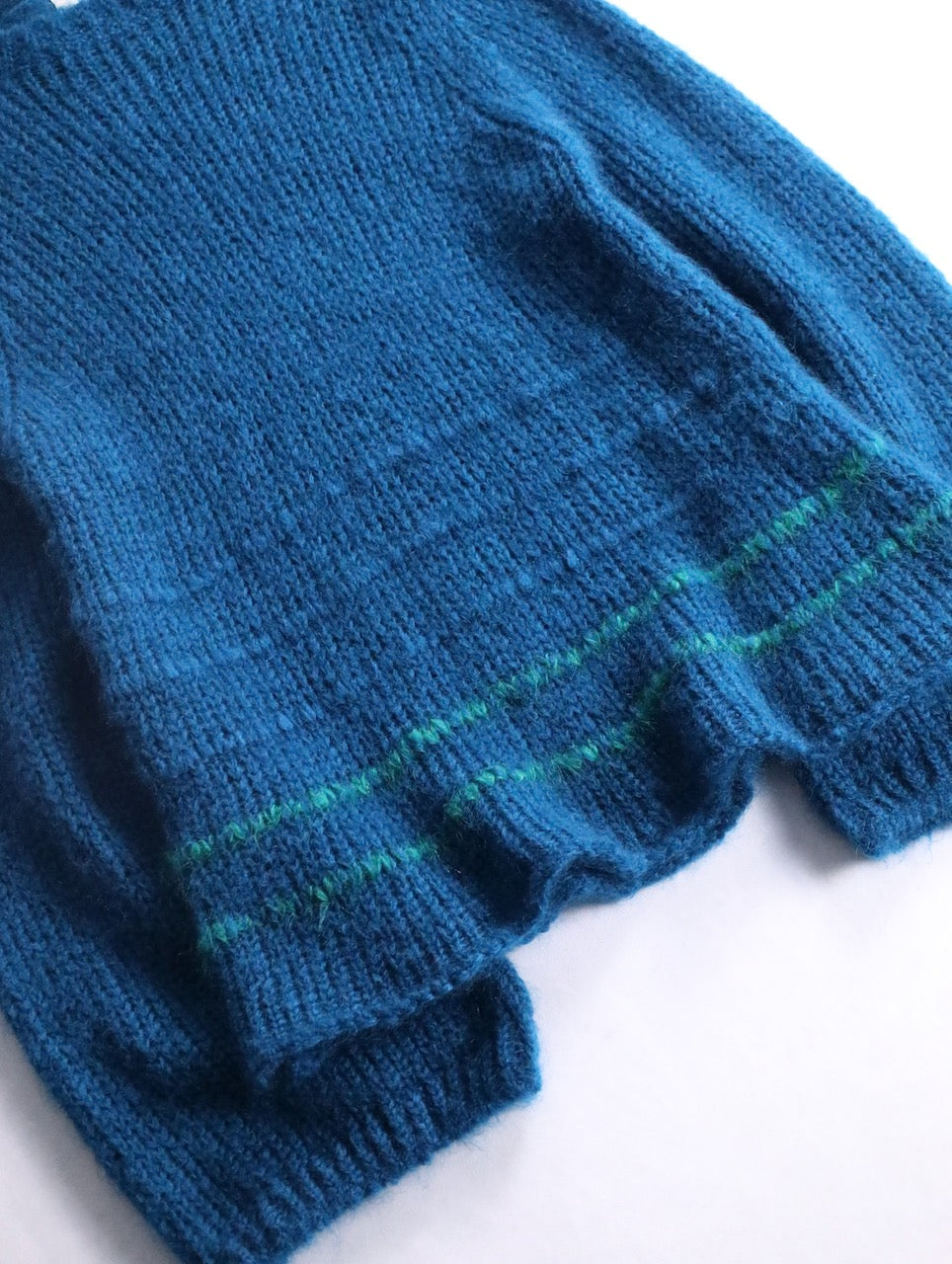 Dries Van Noten mokair knit emerald blue