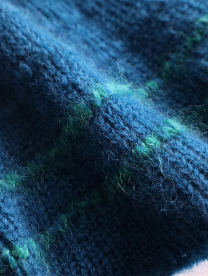 Dries Van Noten mokair knit emerald blue