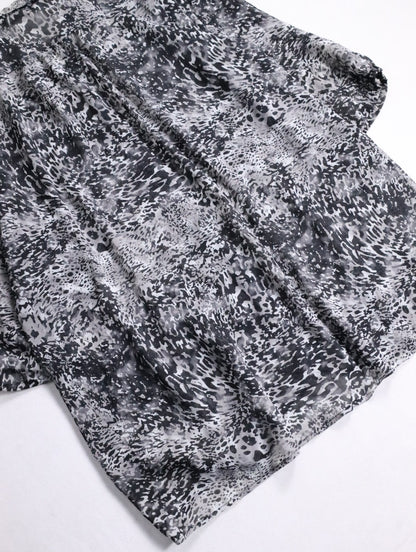 GEORGE all-over pattern s/s sheer shirt black-gray-white