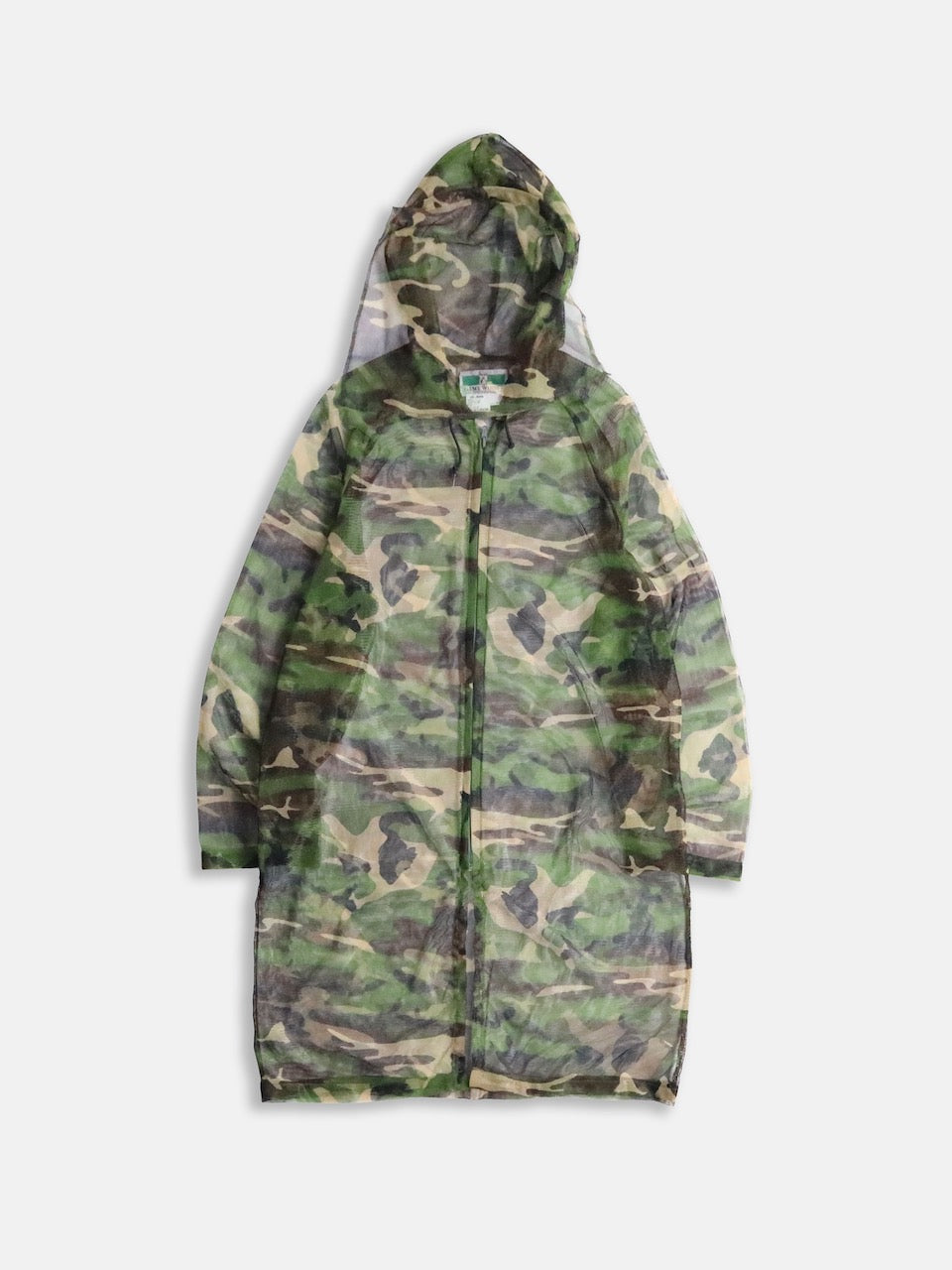 woodland camo nylon mesh zip-up parker L/S green