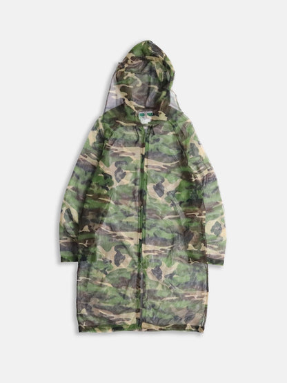 woodland camo nylon mesh zip-up parker L/S green
