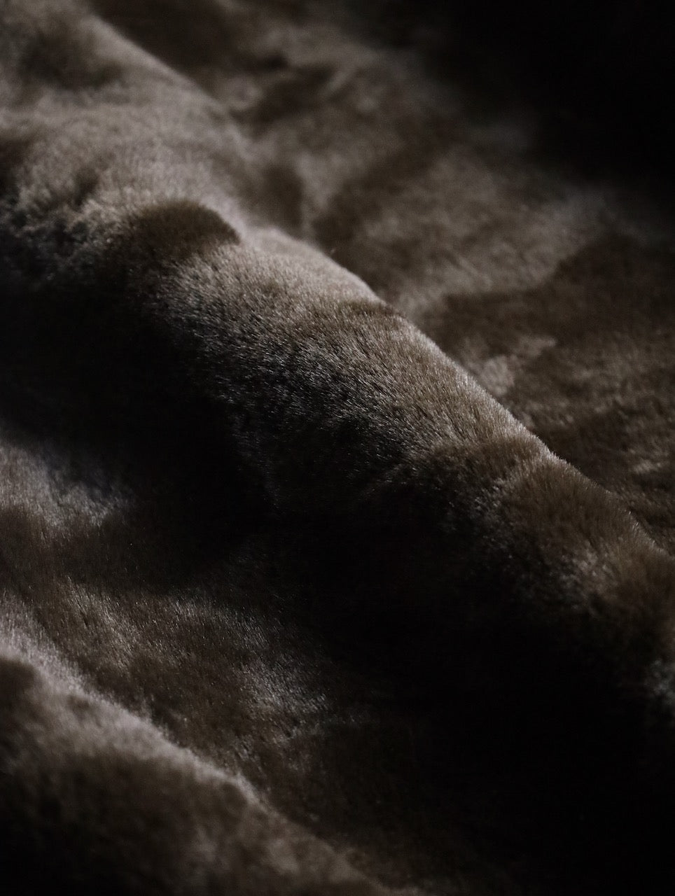 fake fur hooded long coat brown