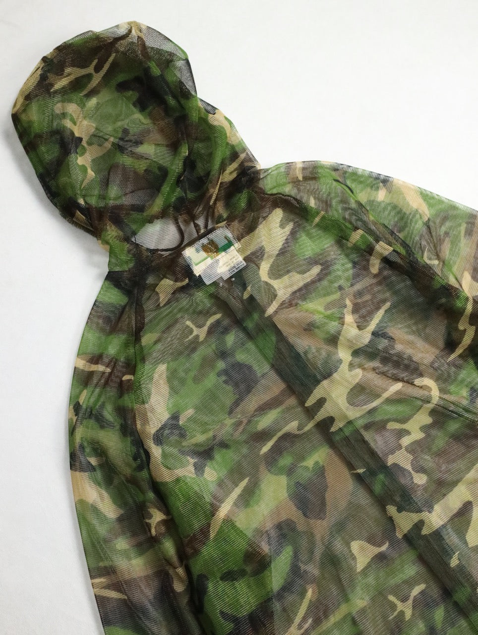 woodland camo nylon mesh zip-up parker L/S green