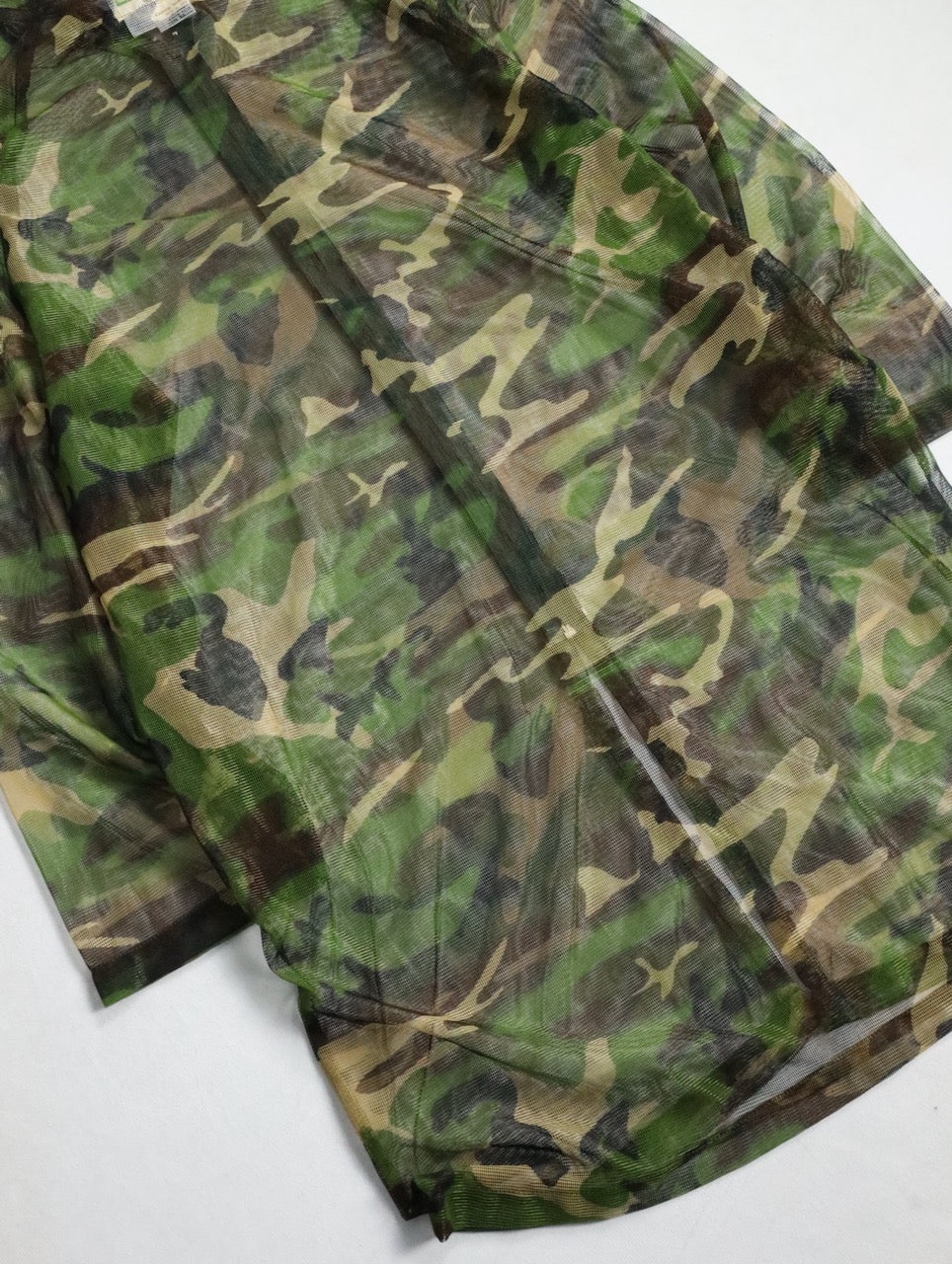 woodland camo nylon mesh zip-up parker L/S green