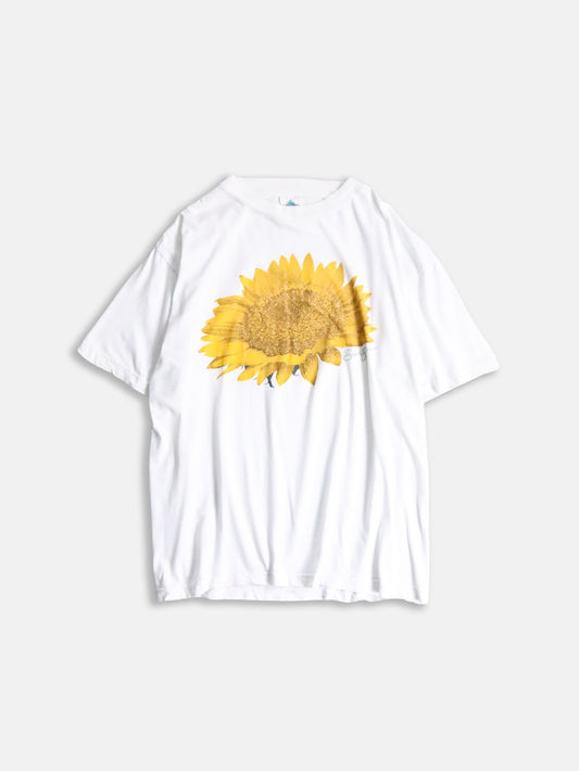 00s sunflower print tee white