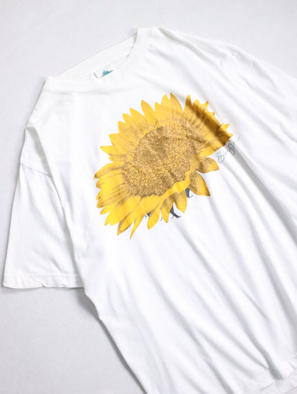 00s sunflower print tee white