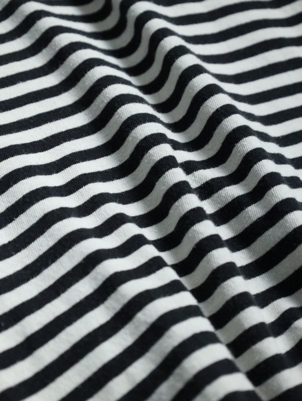 KING SIZE striped one pocket  tee white-black
