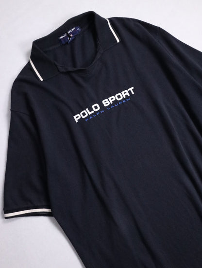 90s Polo Sport cotton poloshirt black