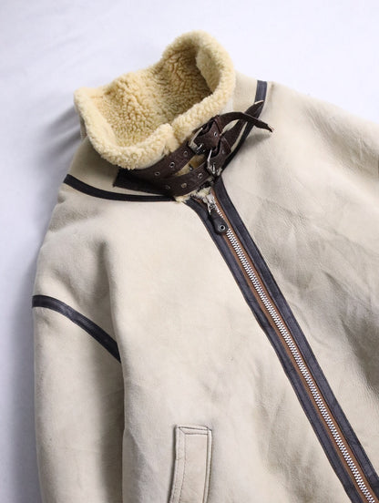 AVIREX TYPE B-3 sheep skin jacket lightbeige