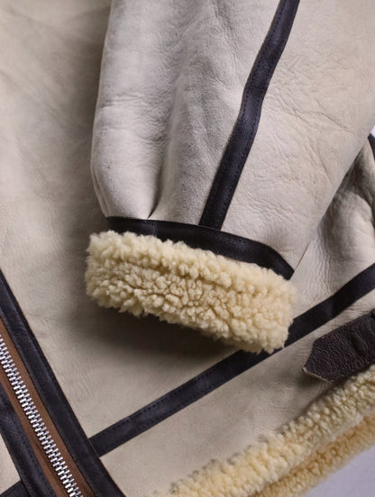 AVIREX TYPE B-3 sheep skin jacket lightbeige