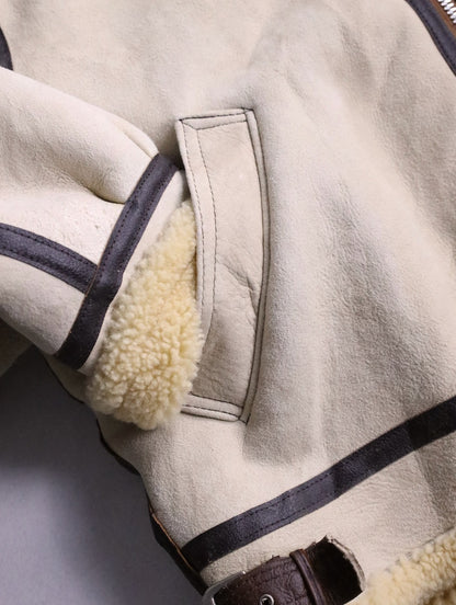 AVIREX TYPE B-3 sheep skin jacket lightbeige