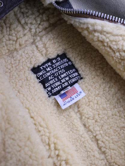 AVIREX TYPE B-3 sheep skin jacket lightbeige