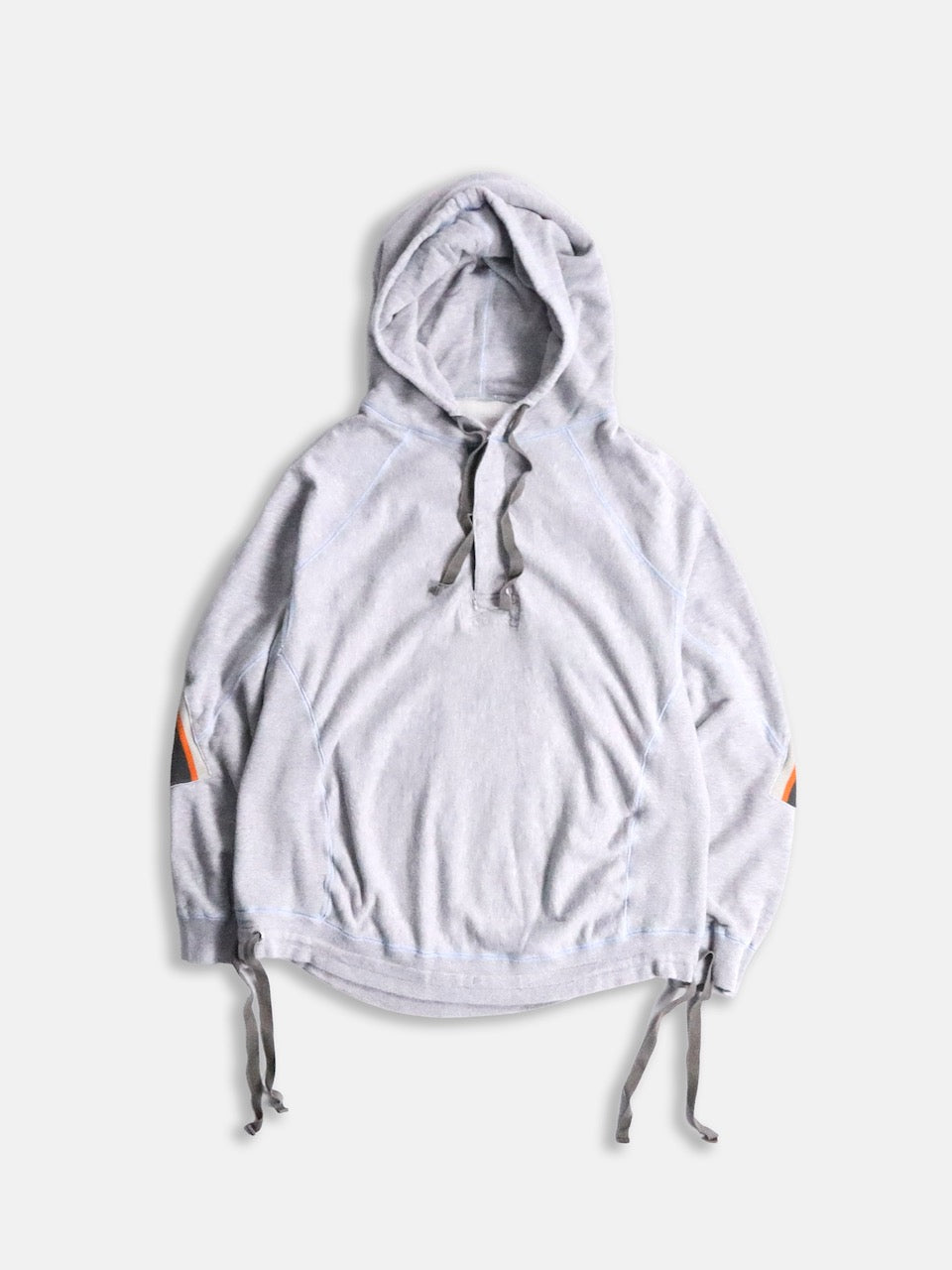 FASETASM arm line half button hoodie gray