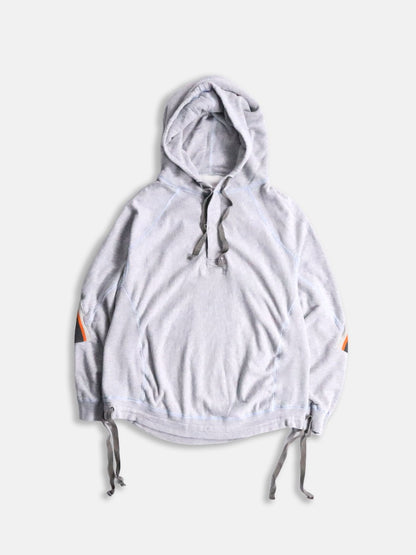 FASETASM arm line half button hoodie gray