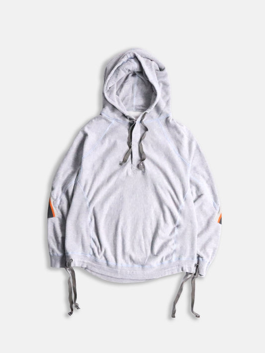 FASETASM arm line half button hoodie gray