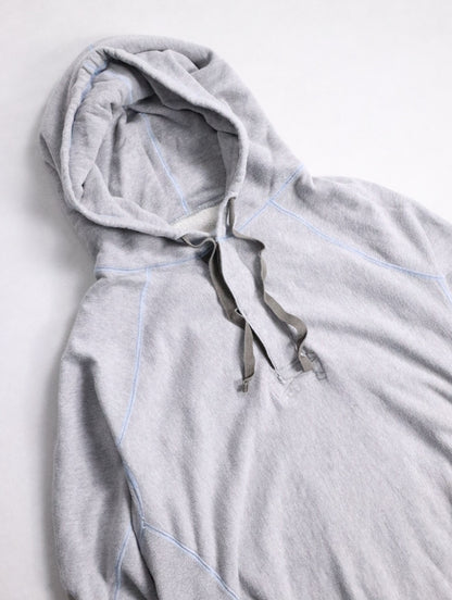 FASETASM arm line half button hoodie gray