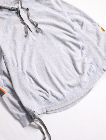 FASETASM arm line half button hoodie gray