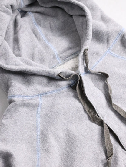 FASETASM arm line half button hoodie gray