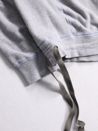 FASETASM arm line half button hoodie gray